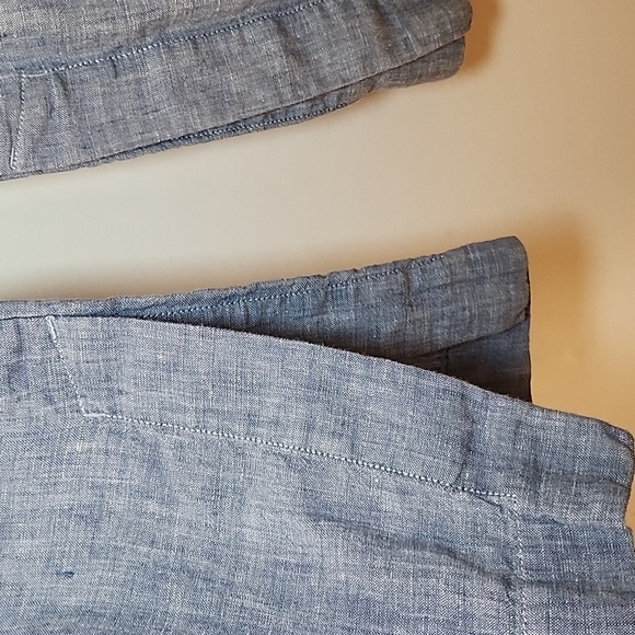 ATHLETA 99% LINEN Chambray Blue RETREAT Slit WIDE LEG Pants Sz 6 - Picture 10 of 16